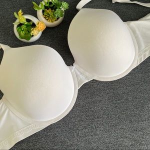 Warner’s White Underwire Lace Trim Bow Bra 40C